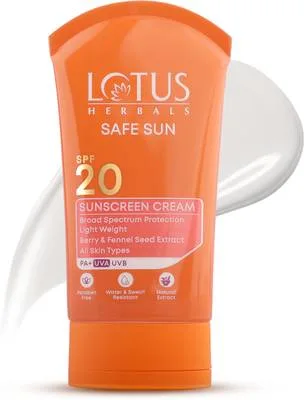 LOTUS HERBALS Sunscreen - SPF 20 PA+ Safe Sun Sunscreen Cream - Breezy Berry