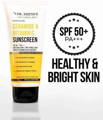 Dr. Sheth’s Sunscreen - SPF 50 PA++++ Ceramide & Vitamin C|SPF 50+ Pa+++| All Skin Types