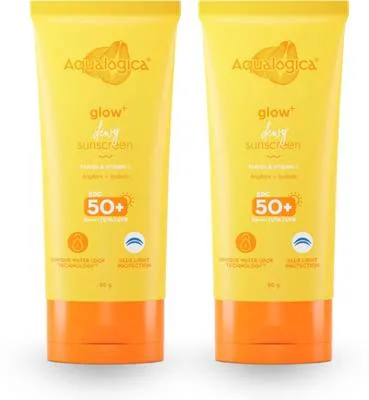 Aqualogica Sunscreen - SPF 50 PA++++ Glow+ Dewy Vitamin C Sunscreen For UVA/UVB & Blue Light Protection