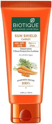 BIOTIQUE Sunscreen - SPF 40 PA+++ CARROT SUNSCREEN FACE LOTION