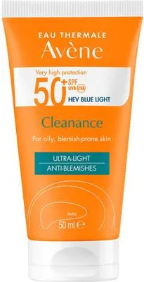 Avene Sunscreen - SPF 50 PA+ Cleanance Very High Protection SPF 50+ Suncreen For Oily, Blemish- Prone Skin