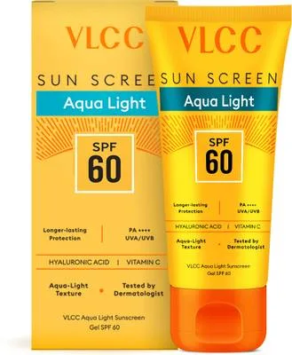 VLCC Sunscreen - SPF 60 PA++++ Aqua Light Sunscreen Gel, Fast Absorbing, No White Cast, Hydrating