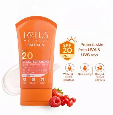 LOTUS HERBALS Sunscreen - SPF 20 PA+ SAFE SUN SUBLOCK CREAM