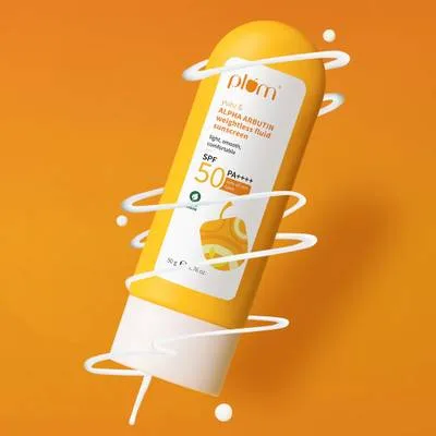 Plum Sunscreen - SPF 50 PA++++ Yuzu & Alpha Arbutin Weightless Fluid Sunscreen | Lightweight & Quick Absorbing