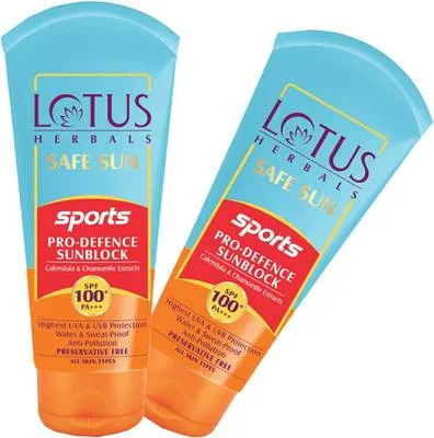 LOTUS HERBALS Sunscreen - SPF 100 PA+++ Safe Sun Sports Pro-Defence SUNBLOCK