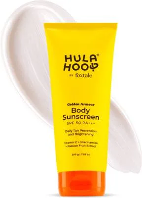 Foxtale Sunscreen - SPF 50 PA++++ Hula Hoop Body Sunscreen | Vitamin C + Niacinamide + Passion Fruit Extract
