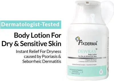 Fixderma Dewrav Body Lotion for Dry & Sensitive Skin with Shea Butter & Ceramides Complex
