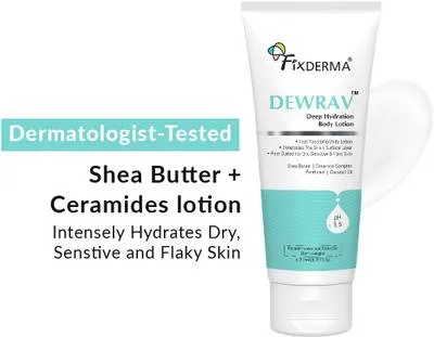 Fixderma Dewrav Deep Hydrating Body Lotion With Ceramide & Shea Butter For Women & Men