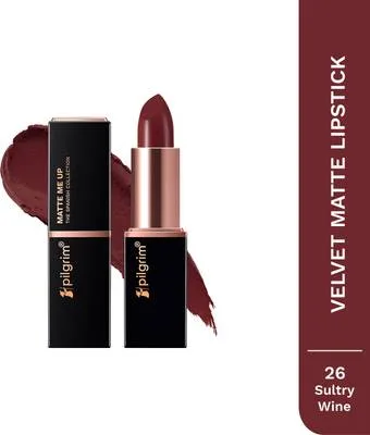 Pilgrim Matte Bullet Lipstick Intense Colour Transferproof & Smudgeproof Sultry Wine-16