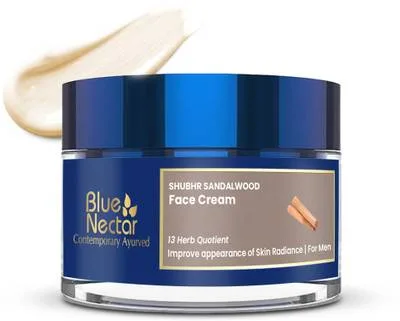 Blue Nectar Ayurvedic Face Cream for Men Skin Glow, Brightening Sandalwood Men Face Cream