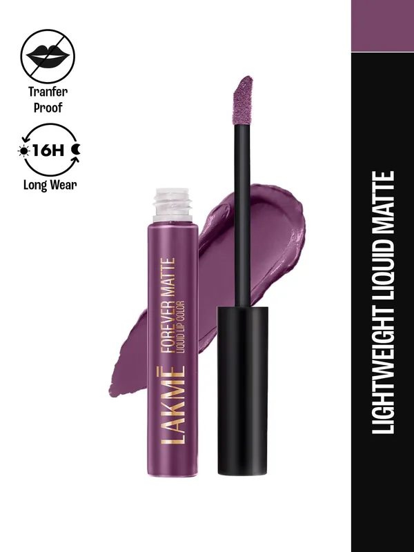 Lakme Forever Matte Lightweight & Transferproof 16Hr Liquid Lipstick 5.6ml - Rich Mahogny