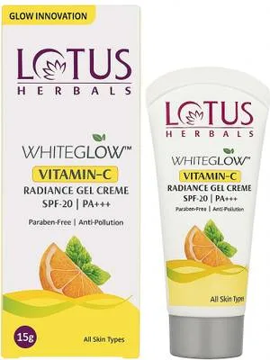 LOTUS HERBALS WhiteGlow Vitamin C Radiance Gel Cream | SPF 20 | For Dark Spots & Dull Skin |