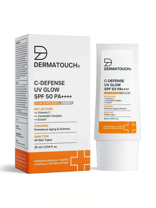 Dermatouch C-Defense Uv Glow Spf 50 Pa++++ Fluid Sunscreen- 30 ml