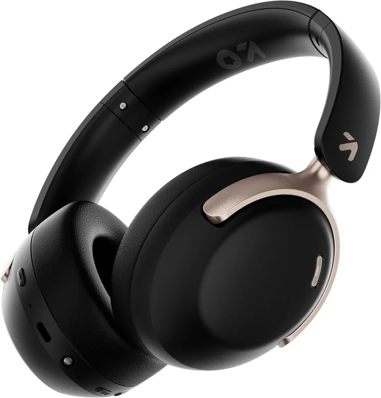 GOBOULT Soniq Over Ear Bluetooth Headphones with 70H Playtime, 40mm Bass Drivers, Zen™ ENC Mic, Type-C Fast Charging, Dual Pairing, AUX, Wireless Headphones (Black)