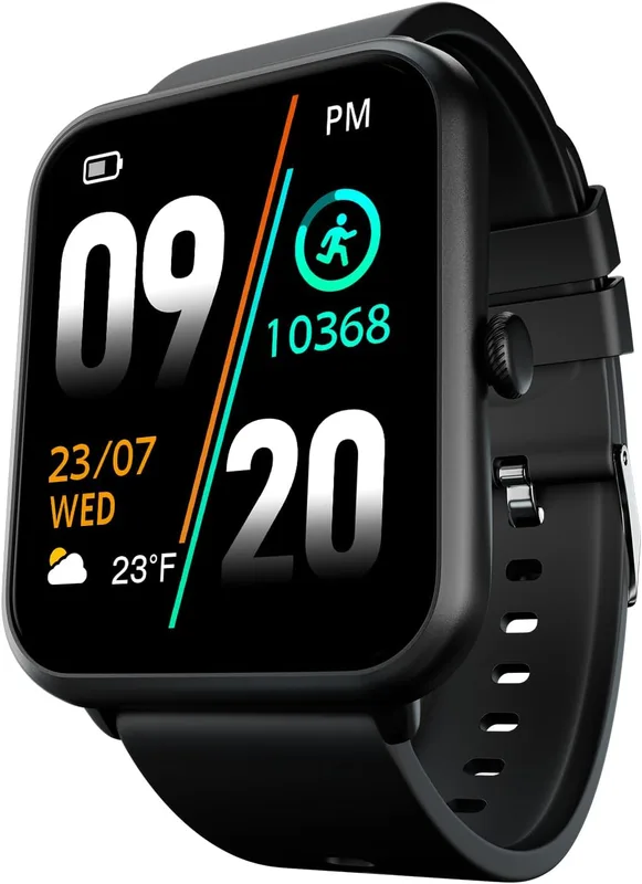 Fire-Boltt Ninja Call Pro Plus Bluetooth Calling Smart Watch, 1.83″ HD Display, AI Voice Assistant, 120+ Sports Modes, IP67 Waterproof, SpO2 & Heart Rate Monitor Smartwatch for Men & Women - Black