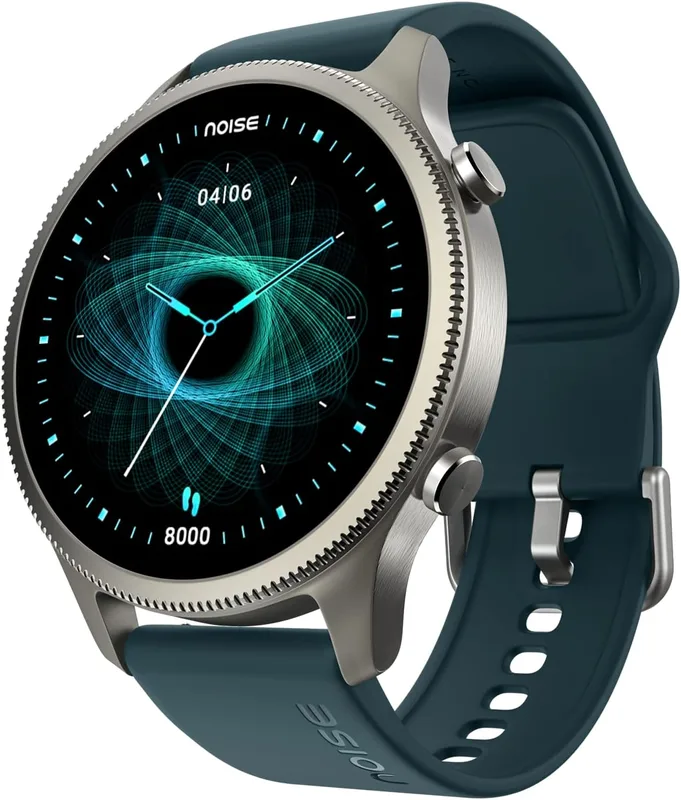 NoiseFit Halo 1.43" AMOLED Display, Bluetooth Calling Round Dial Smart Watch, Premium Metallic Build, Always on Display, Smart Gesture Control, 100 Sports Modes (Forest Green)