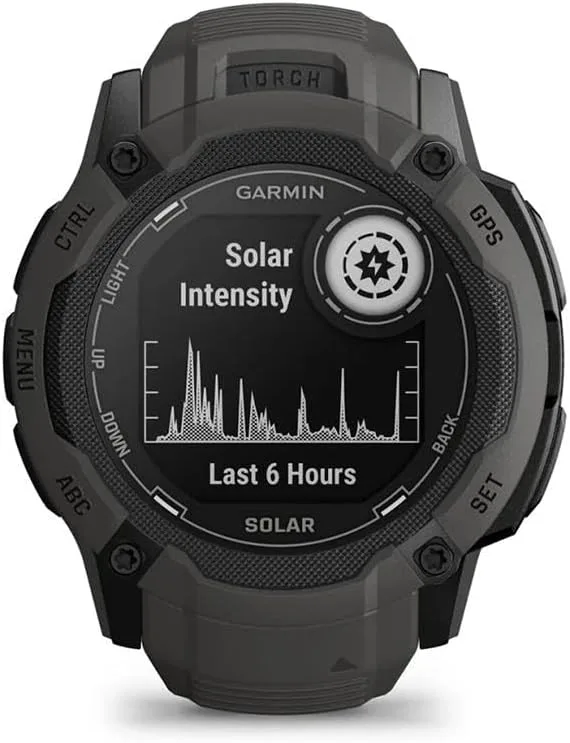 Garmin Instinct 2X Solar, Large Rugged GPS Smartwatch, Built-in Sports Apps and Health Monitoring, Solar Charging and Ultratough Design Features, Graphite