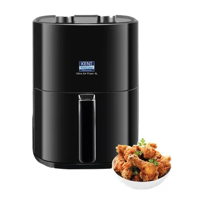 KENT Ultra Air Fryer 4L 1300W | Fry, Bake, Grill & Roast | Up to 80% Less Oil Usage | Rapid Heat Circulation | Adjustable Temperature Control Knob 80 to 200 | Auto Cut-Off Air Fryer