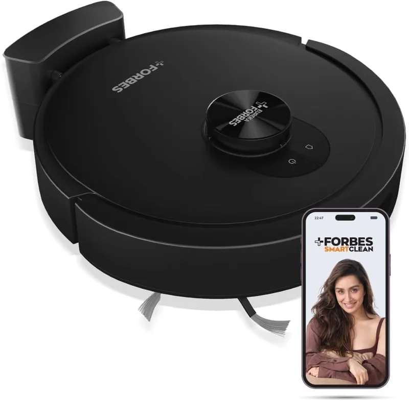 Eureka Forbes SmartClean Home Mapping Turbo, 7000Pa HyperSuction Robotic Vacuum Cleaner | LiDAR 3.0 & Quick Home Mapping | Wet Mopping | 3-Hour Run Time | Smart App Control | Voice Control