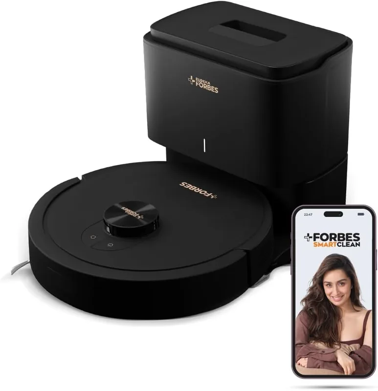 Eureka Forbes SmartClean with Auto Bin Turbo, 7000Pa HyperSuction Robotic Vacuum Cleaner |Event Air Purifier Worth ₹11700| LiDAR 3.0 & Quick Home Mapping| Wet Mopping | Self Emptying Bin