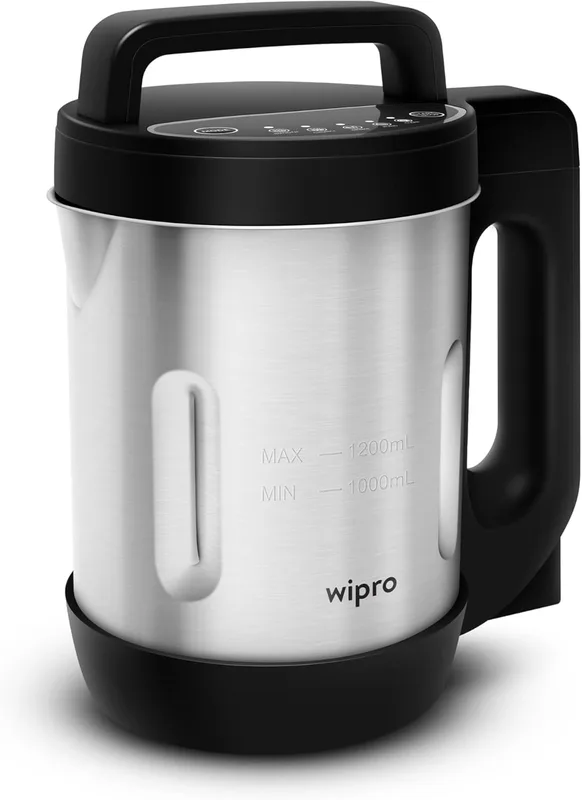 Wipro Elato FSM201 Soup Maker, 1.2 Litres, Automatic Blending & Heating,7 Preset Cooking Functions including Saute function, 100% Pure Copper Motor, 2 Years Warranty