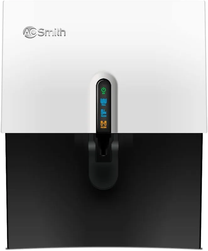 AO Smith Z5 Water Purifier, Baby Safe Water with 8 Stage Purification, 100% RO+SCMT (Silver Charged Membrane Tech), Digital Display, Alkaline Mineralizer Tech, Wall Mount Water Purifier, White & Black