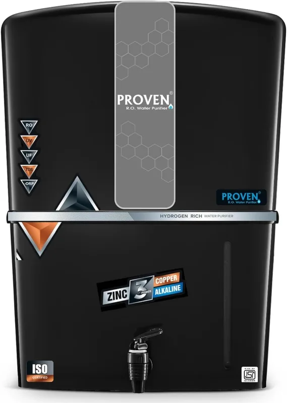 Proven Eleven ISI Mark Curvv RO Water Purifier | Borewell Water Suitable | Zinc, Copper, Alkaline, Hydrogen | 12L | RO+UV+UF+TDS+PF+Mineral | Free Pre-Filter | 12-Stage | Made in India | 1 Yr Warranty