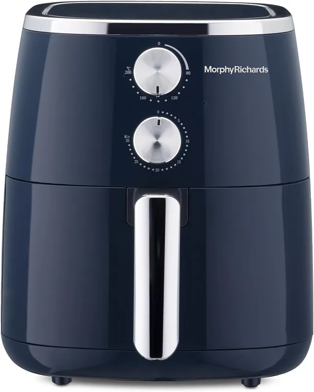 Morphy Richards 5 Litre Classic Crisp Pro Air Fryer|Easy Knob Control|Adjustable Time & Temperature Control|Voltage Fluctuation Protection|Non-stick Coated Basket|2 Year Product Warranty|Blue|1500W