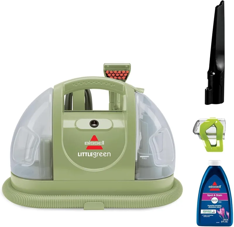 Bissell Little Green Multi-Purpose Portable Carpet and Sofa Upholstery Cleaner, Spot Cleaner & Stain Remover for Carpets, Stairs & Car, Green