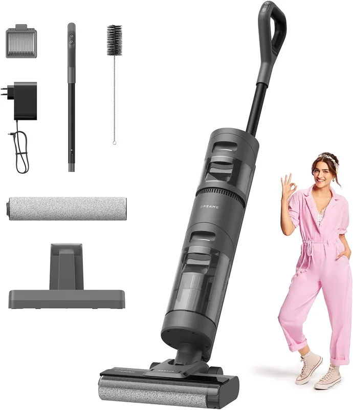 Dreame H11 Core Wet Dry Vacuum Cleaner, Edge Cleaning Brush Self Led Display Cordless for Hard Floors Wood, 900 Ml, Hepa Filter
