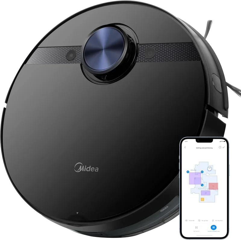 Midea M7 Robotic Vacuum Cleaner |Wet & Dry | BLDC Motor | 4000Pa Suction| 5th gen lidar Navigation 30 Set sensors |Auto Return Charge| Alexa & Google Enabled