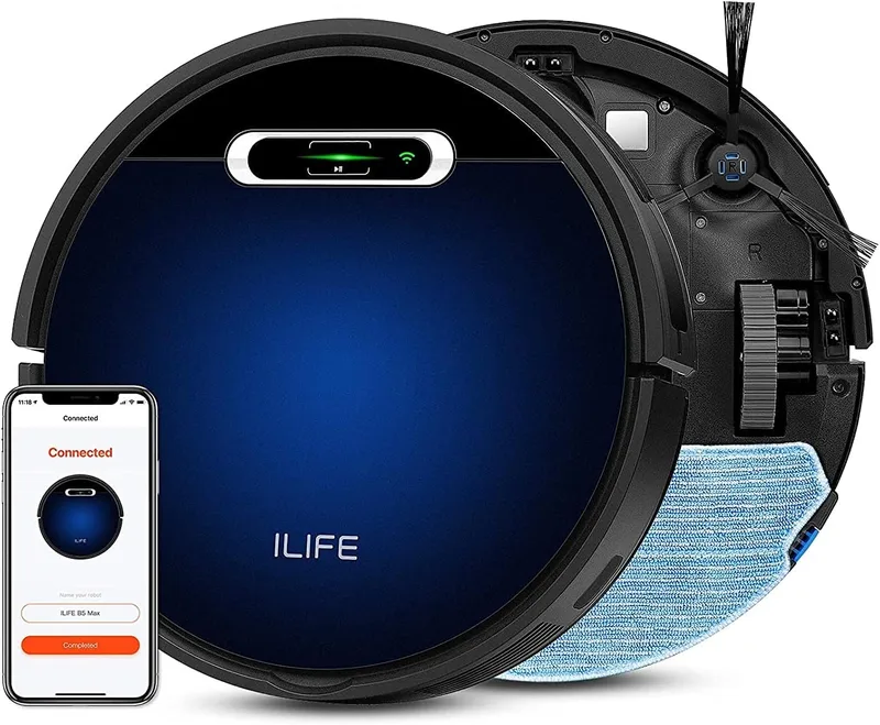 ILIFE B5 Max Robot Vacuum and Mop Combo@2300Pa Suction Automatic Robotic Vacuum Cleaner with APP/WiFi/Alexa/Google Assistant - 600ML Dustbin & (3Qty) 30 Days Usage Vacuum Bags…