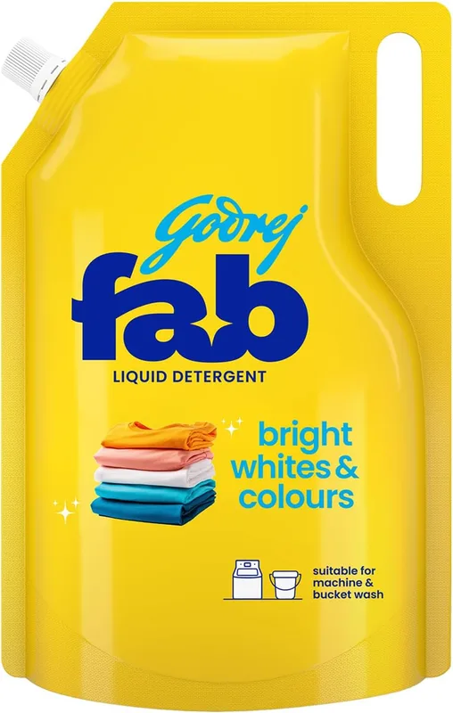 Godrej Fab Liquid Detergent Refill Pouch for Machine & Bucket Wash (800g)