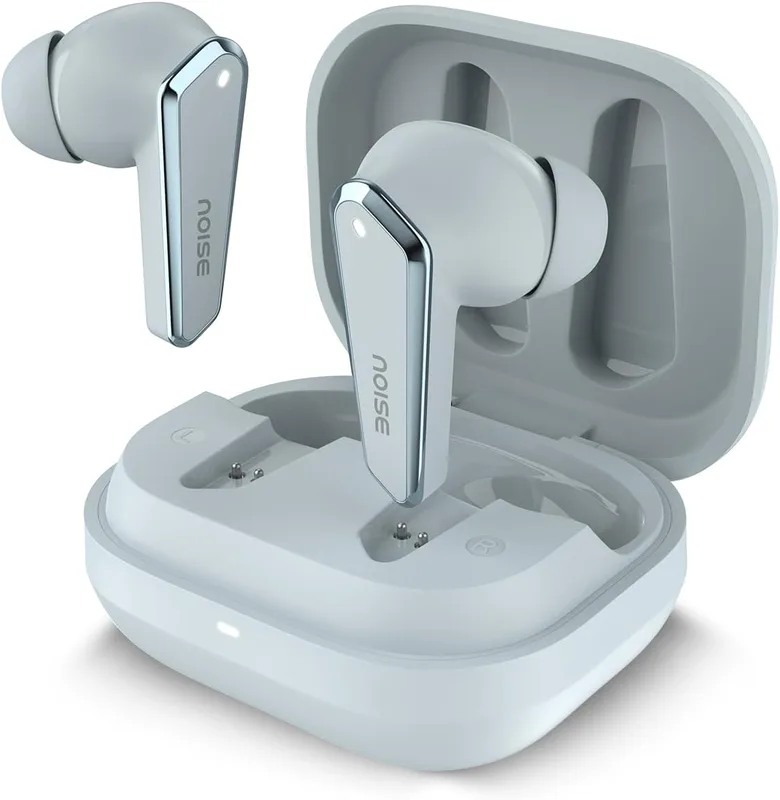 Noise Buds N1 Truly Wireless Earbuds with Chrome Finish, 40H of Playtime, Quad Mic with ENC, Ultra Low Latency Gaming (Up to 40 Ms), Instacharge(10 Min=120 Min), Bluetooth V5.3(Ice Blue)
