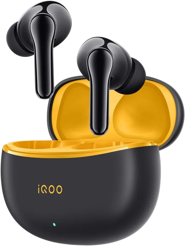iQOO TWS 1e Earbuds, Intelligent ANC 30dB, Upto 42H Playback time, Fast Charging (10 mins = 3 Hours), Dual Pairing, DeepX 3.0 Stereo, True Wireless (Flame Yellow)
