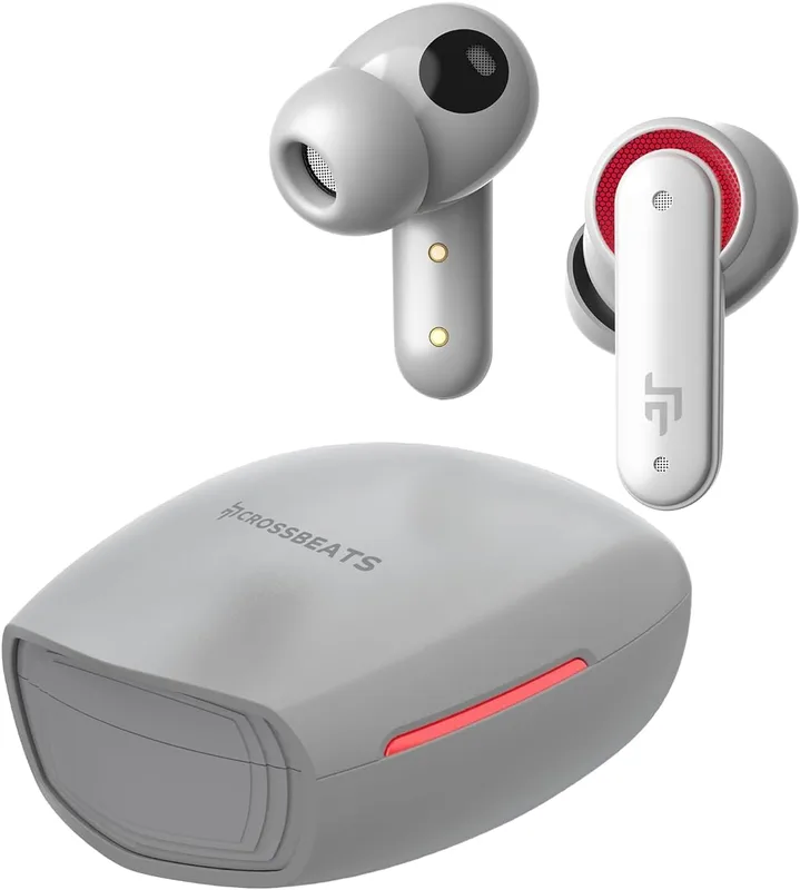 CrossBeats Fury Max Gaming TWS in-Ear Earbuds |100hr Playtime Bluetooth Earphones Wireless with RGB Lights | BT v5.4 | 30ms Low Latency | 360° Spatial Audio|3D Sound|6 mic AI ENC Earbuds Buds