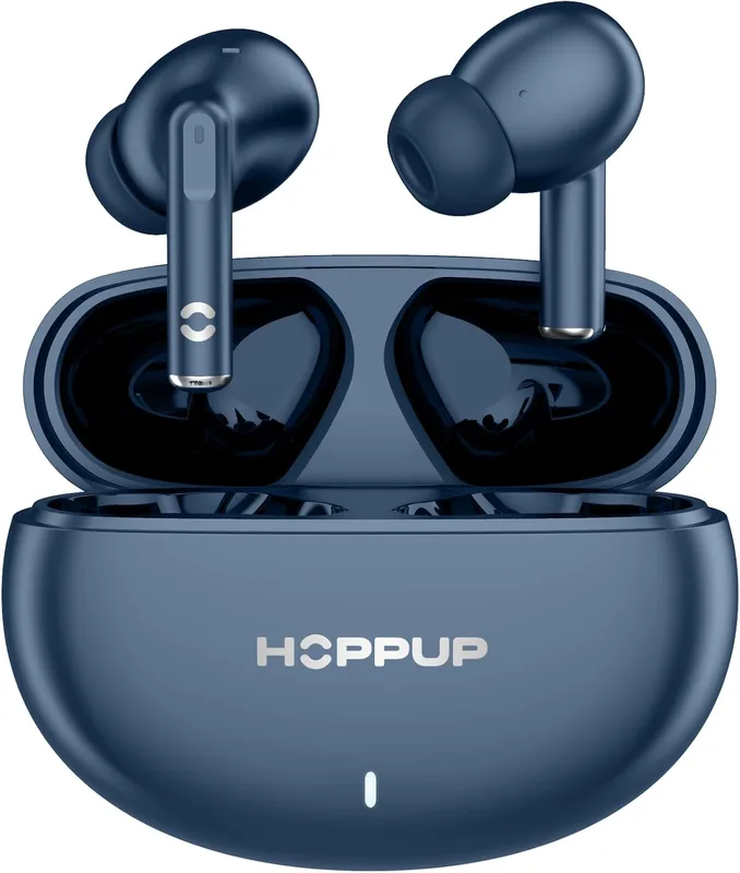 HOPPUP AirDoze Fusion Earbuds with 40 Hours Playtime| 40ms Low Latency Gaming Mode| 13mm Dynamic Driver| Bluetooth 5.3 Technology| Type-c Fast Charging| Blue Color for Music, Gaming, Gym, Travel
