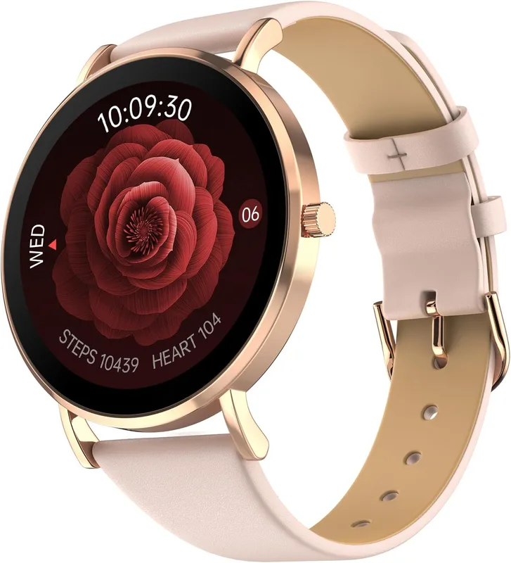 Noise Diva 2 Fashion Smart Watch for Women - Sleekest Dial, 36mm AMOLED Display, Snug Fit, Improved Female Cycle Tracker, BT Calling, Sleep Tracking, AI Voice Assistant, Password Protection(Rose Pink)
