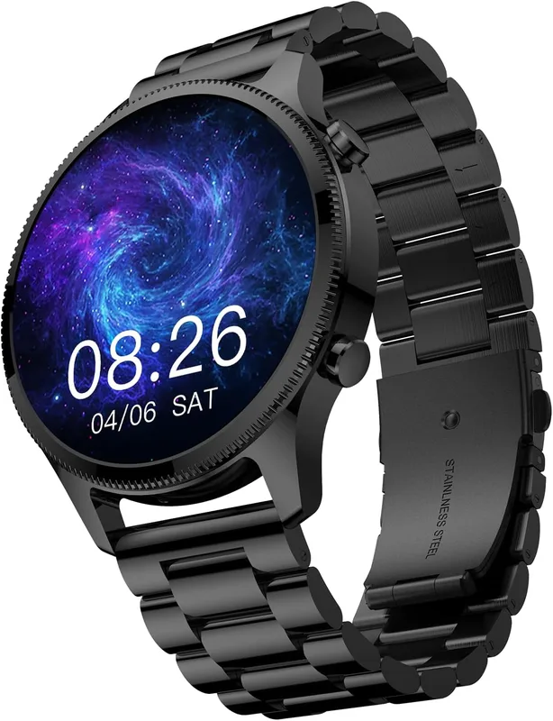Noise Halo Plus 1.46" Super AMOLED Display Elite Smart Watch, Bluetooth Calling, Stainless Steel Build, Always on Display, Upto 7 Days Battery (Elite Black)