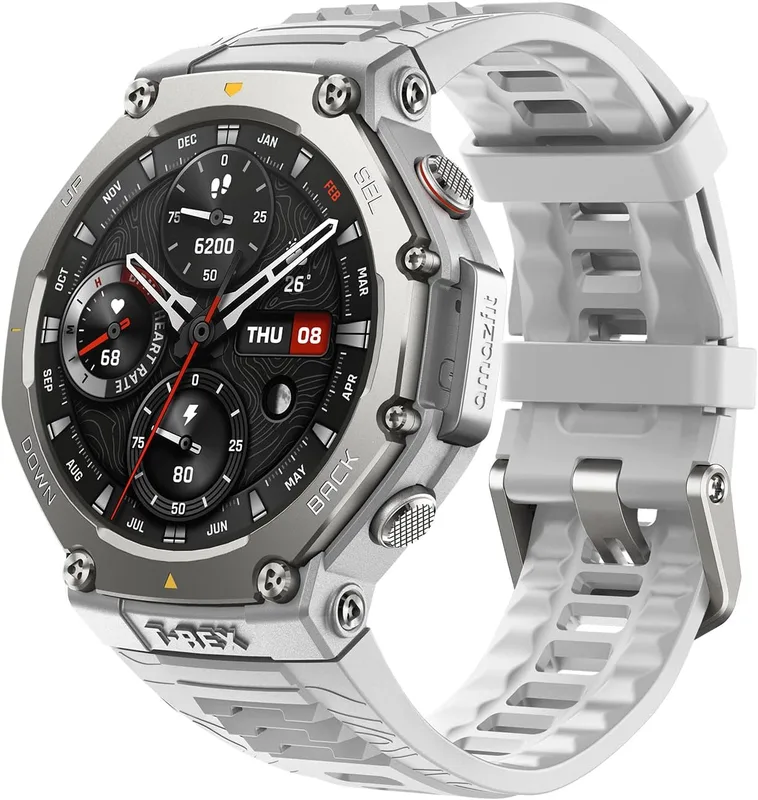 Amazfit T-Rex 3 Outdoor Rugged Military 48mm Smart Watch, Built in GPS, 27 Days Battery Life, Offline Maps, 2000 Nits Brightness, 10 ATM Water Resistance, AI Coach, for iOS & Android (Gray)