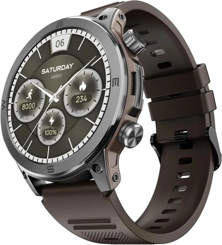Noise Newly Launched Endeavour Rugged Design 1.46" AMOLED Display Smart Watch, BT Calling, SoS Feature, Rapid Health & 100+ Sports Modes- (Vintage Brown)