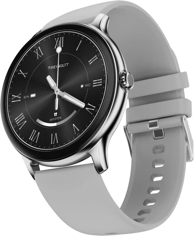 Fire-Boltt Phoenix Round Smart Watch 1.38″ HD Display with Bluetooth Calling, SpO2 & Heart Rate Monitor, 120+ Sports Modes, IP67 Waterproof, Fitness Tracker Smartwatch for Men & Women - Grey