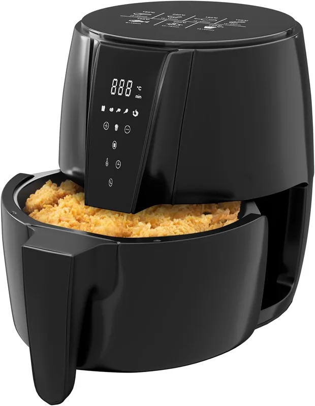 Lifelong Air Fryer | 1 Year Warranty | 1350W, 4.2L, Digital with 6 Presets, Hot Air Circulation, Temperature & Timer Control, Up to 90% Less Oil Usage (LLHFD439, Black)