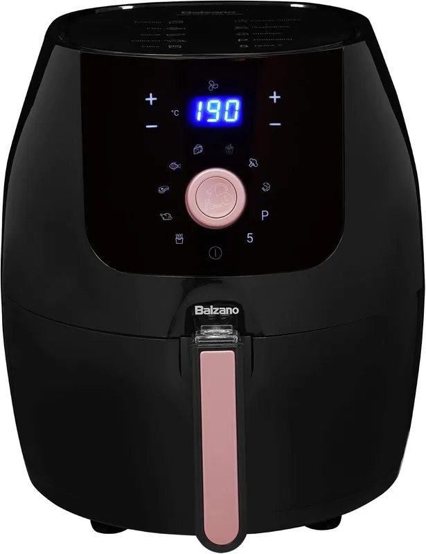 Balzano Digital Air Fryer (Extra Large 5.5Liter), uses up to 95% Less Fat, 1700W, with Rapid Heat Circulation Technology (Black)