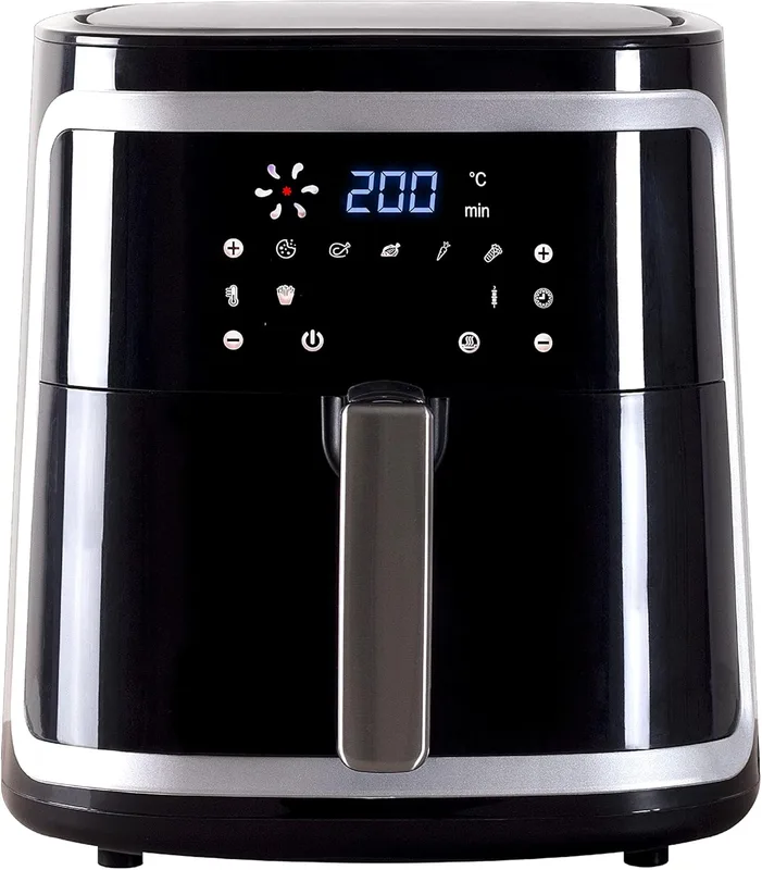Digital Air Fryer 6.5 Liter with Digital Touch Panel| Premium Finish| Extra Large| 7 Preset Menus & Adjustable Temperature & Time Range| 1900 Watts| Safety lock feature| Black
