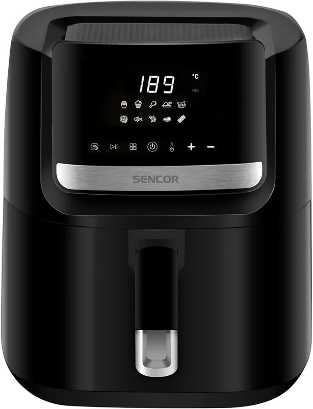 SENCOR SFR 6550BK-MEG2 Digital Air Fryer for Home | 6.5L Large Capacity | 1600W Power | 10 Preset Indian Cooking Modes | Vita Fryer Technology | Healthy Oil-Free Cooking | Touch Control Panel