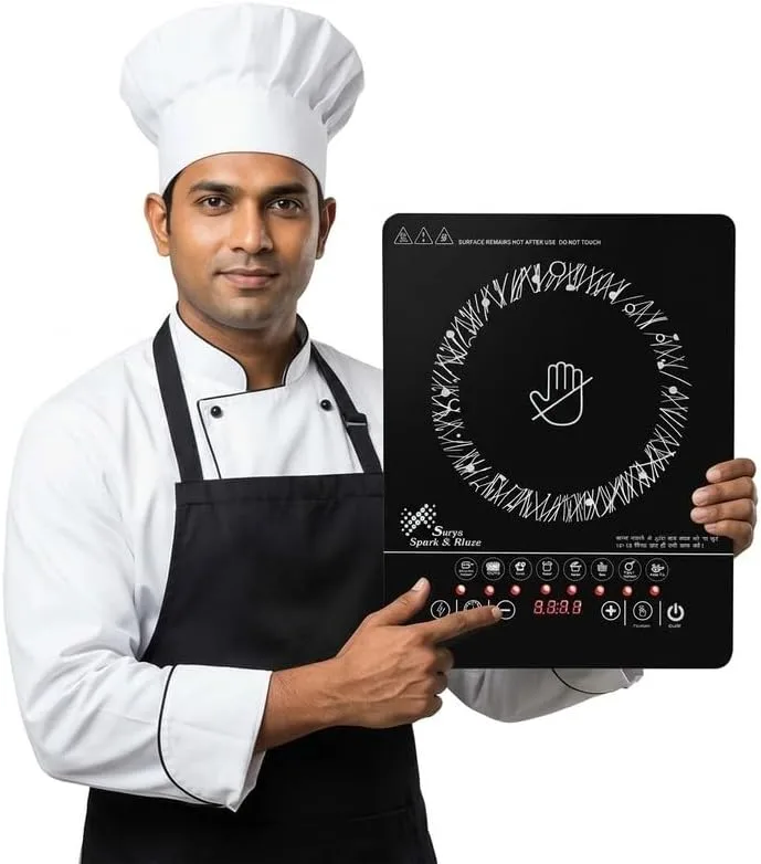 Drumstone (10 Years Assured Warranty) 2000W Portable Electric Cooktop with LED Display Multiple Cooking Modes Auto Shut Off Overheat Protection Energy Efficient Stove for Home Kitchen