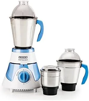 Usha Imprezza Mixer Grinder (3563) with 3 Jars 600-Watt (White/Blue)