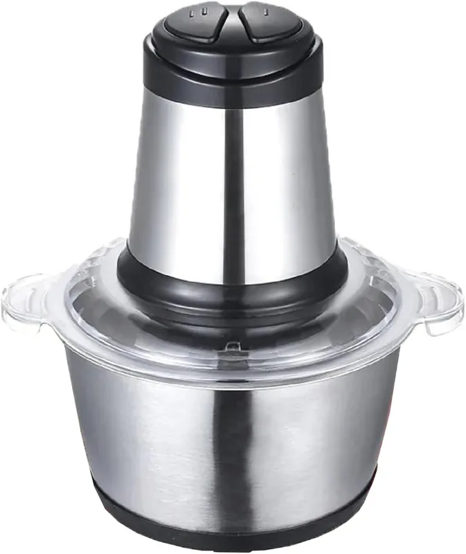 Electric Meat Grinder 3 Speeds Stainless Steel 4 Sharp Blades Food Processor for Meat, Vegetables, Fruits and Nuts, 5L Stainless Steel Bowl