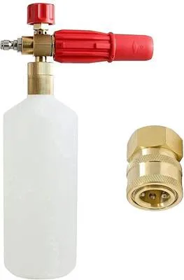 Shakti Technology Heavy-Duty Plastic Foam Car Washer Cannon Snow Lance 1L Bottle 1/4 Quick-Connect Pressure Washer